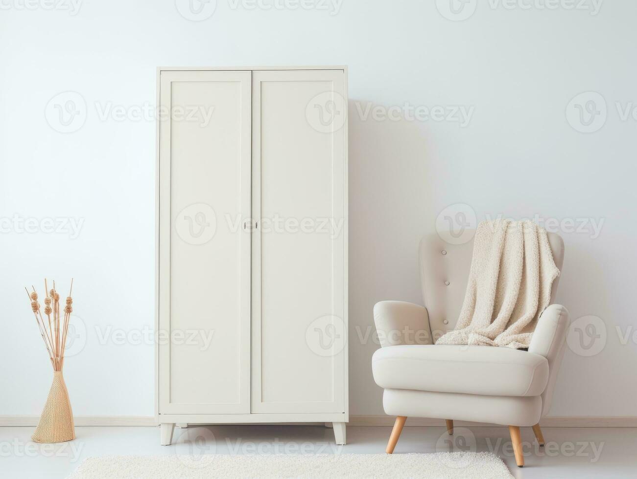 Furniture on white background AI Generative photo