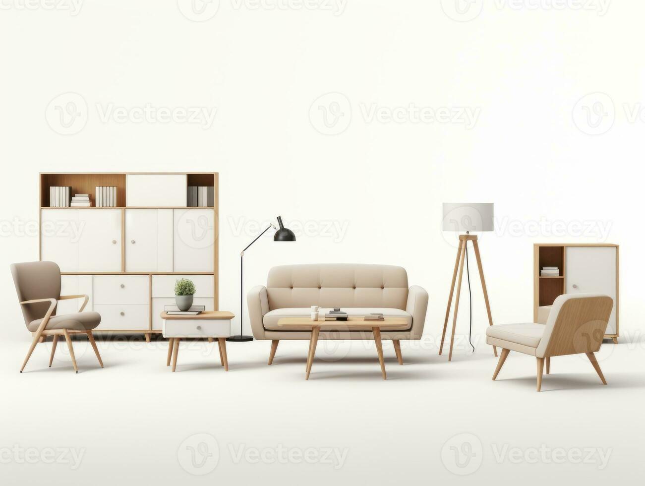 mueble en blanco antecedentes ai generativo foto