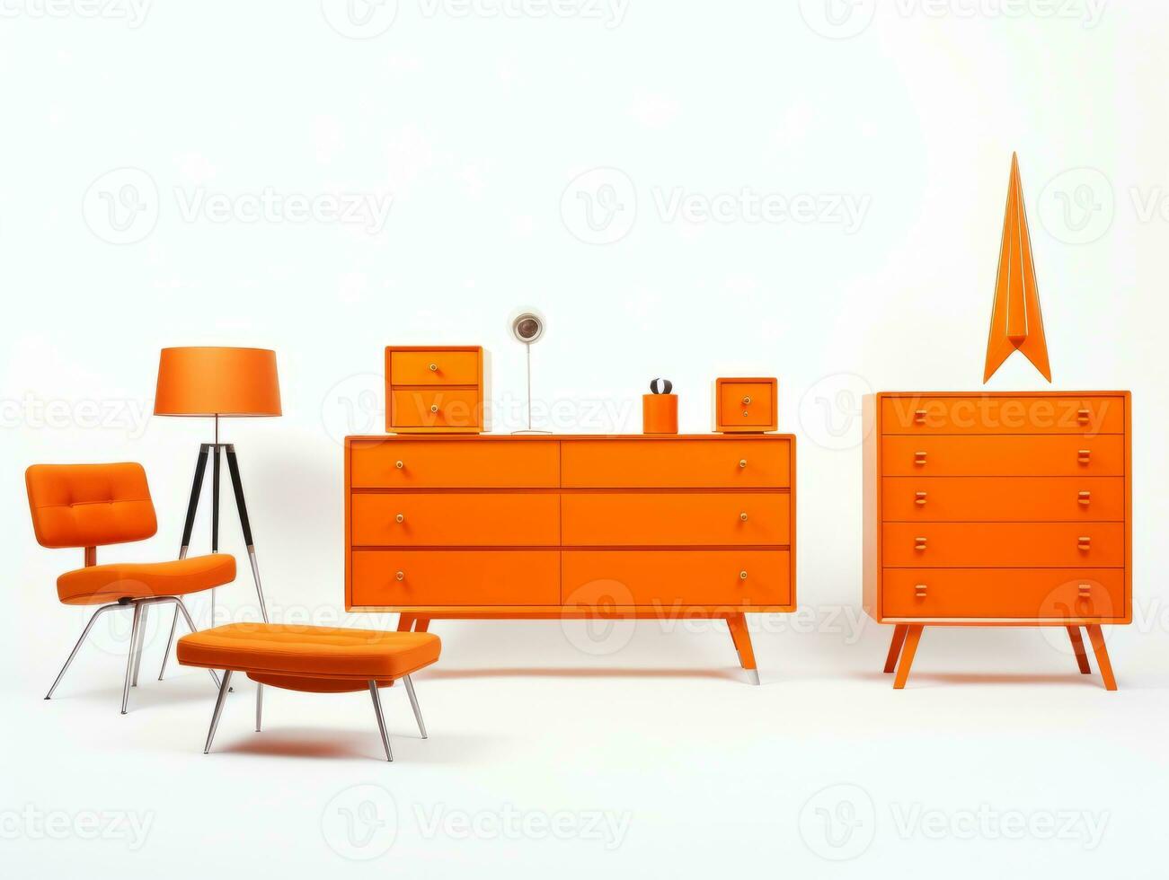 Furniture on white background AI Generative photo