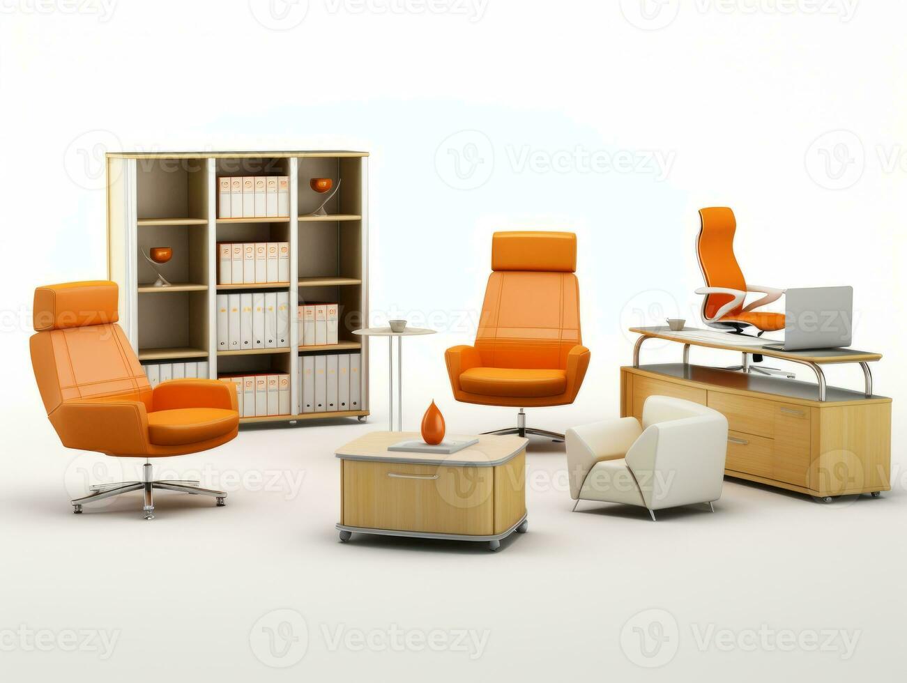 Furniture on white background AI Generative photo