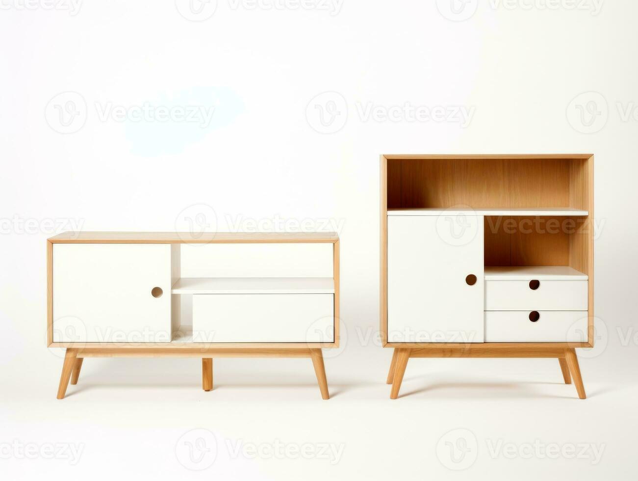 mueble en blanco antecedentes ai generativo foto