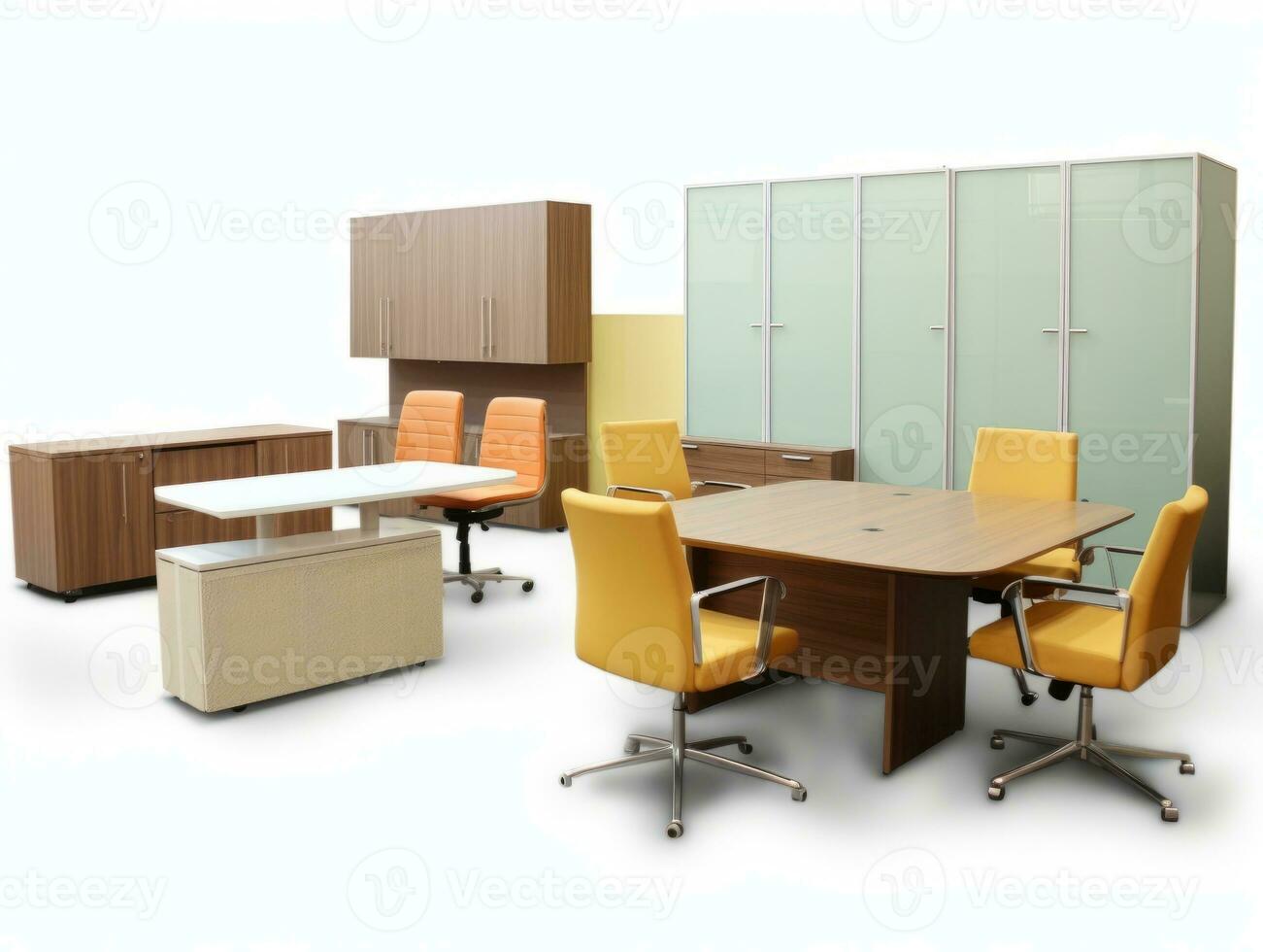 Furniture on white background AI Generative photo
