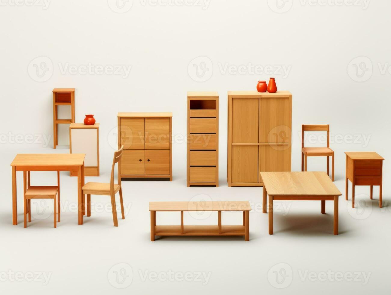 Furniture on white background AI Generative photo