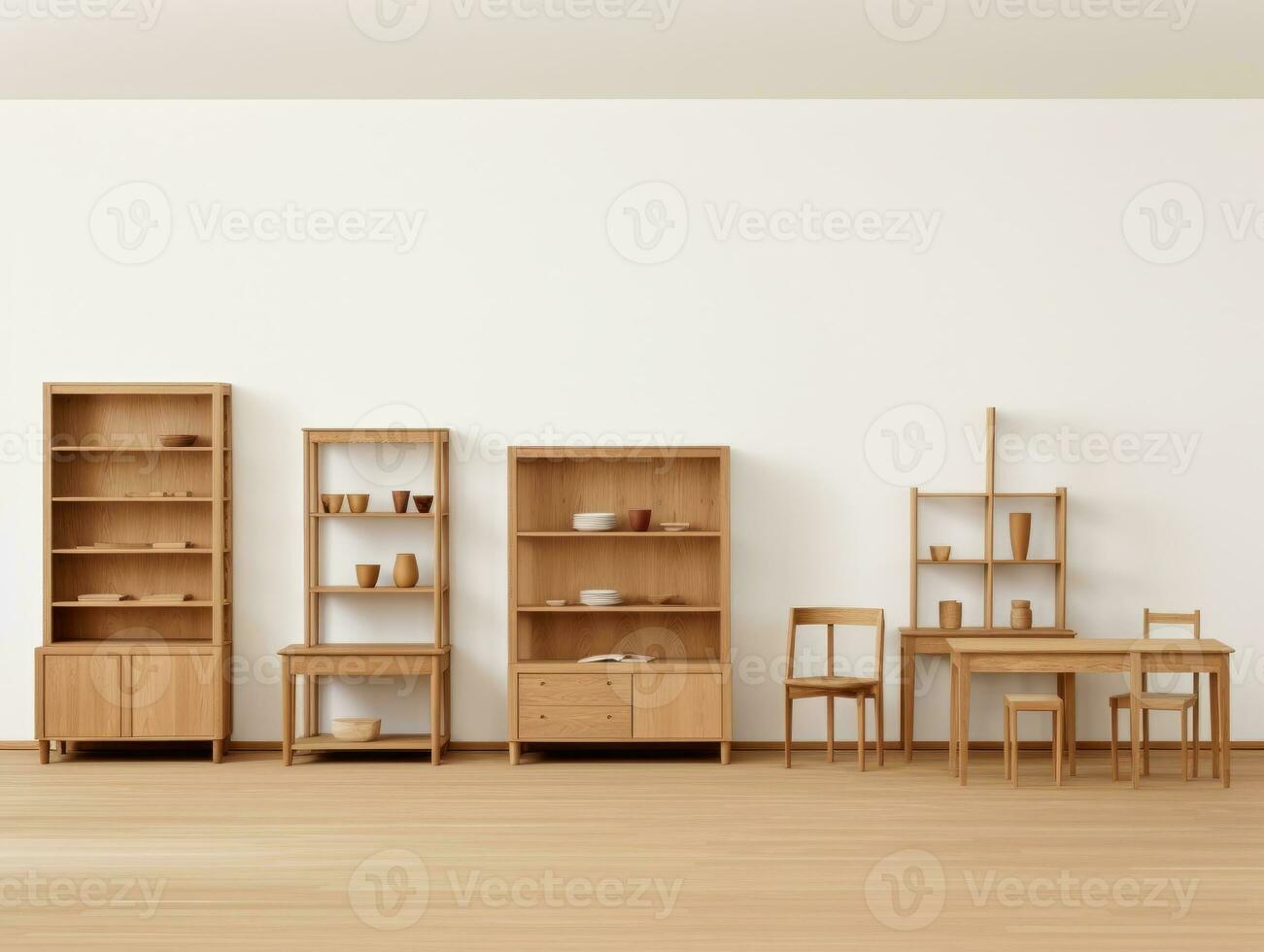 Furniture on white background AI Generative photo