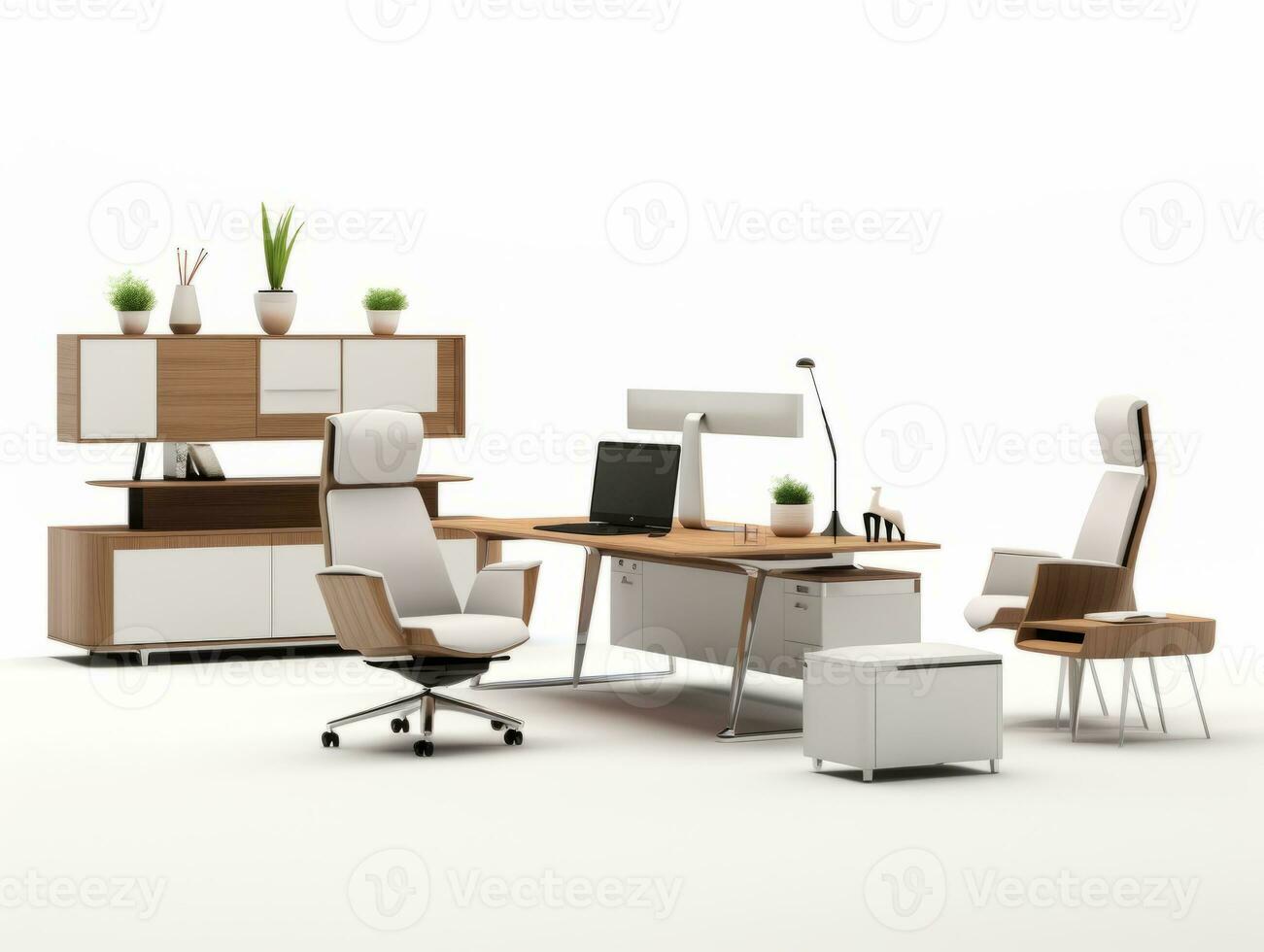 Furniture on white background AI Generative photo