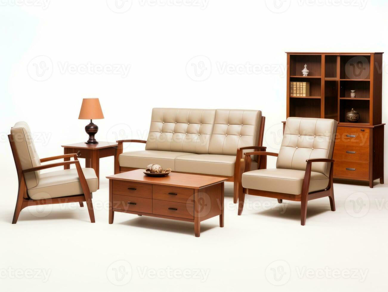 Furniture on white background AI Generative photo