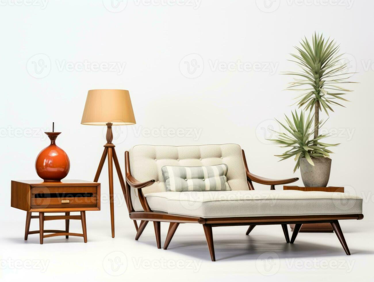 Furniture on white background AI Generative photo