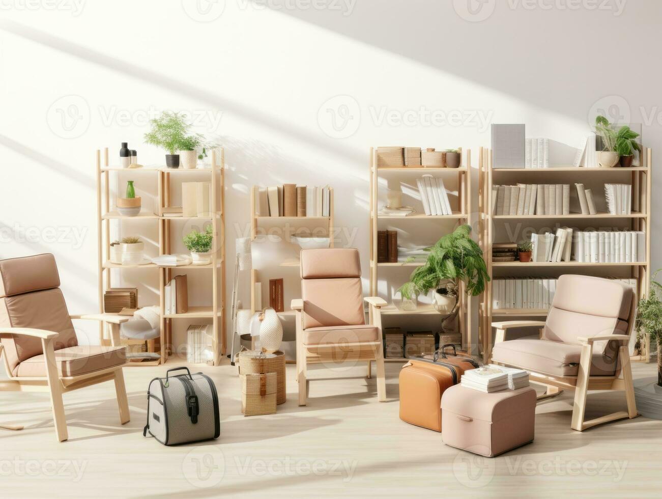 Furniture on white background AI Generative photo