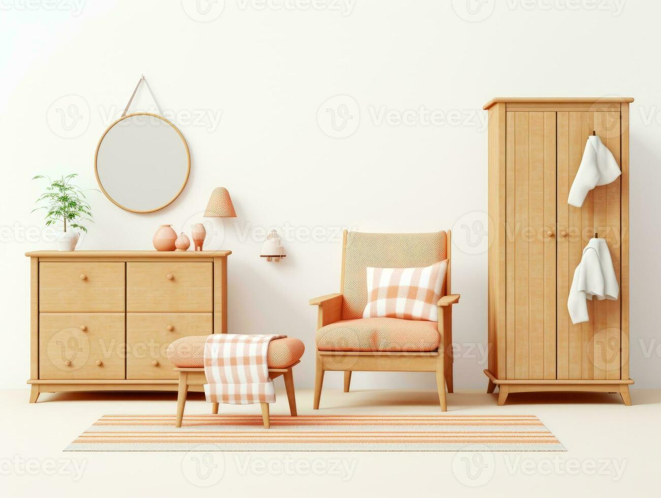 Furniture on white background AI Generative photo