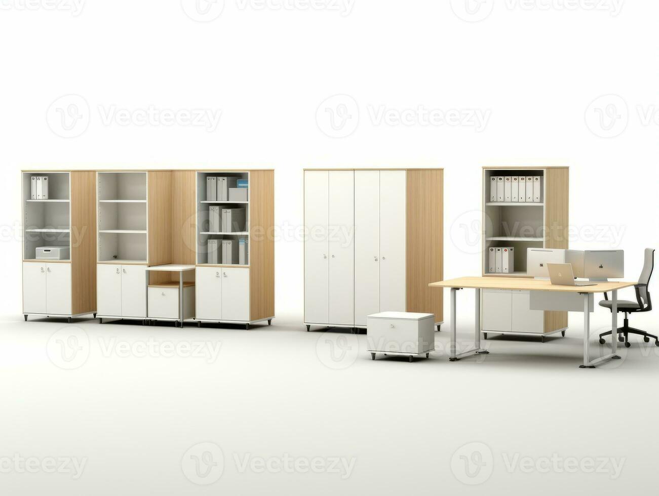 Furniture on white background AI Generative photo