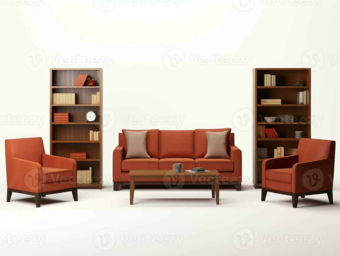 Furniture on white background AI Generative photo