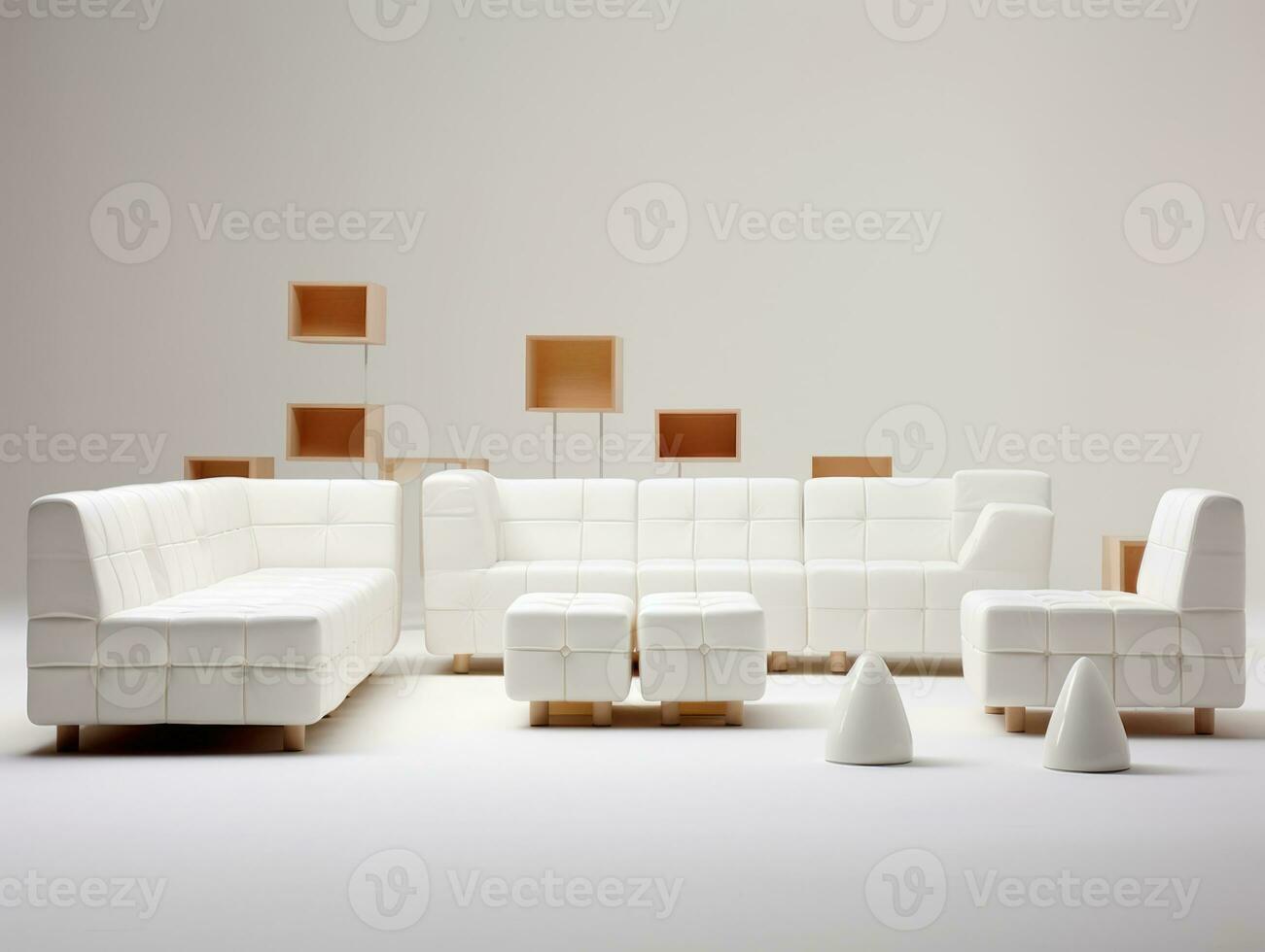 Furniture on white background AI Generative photo