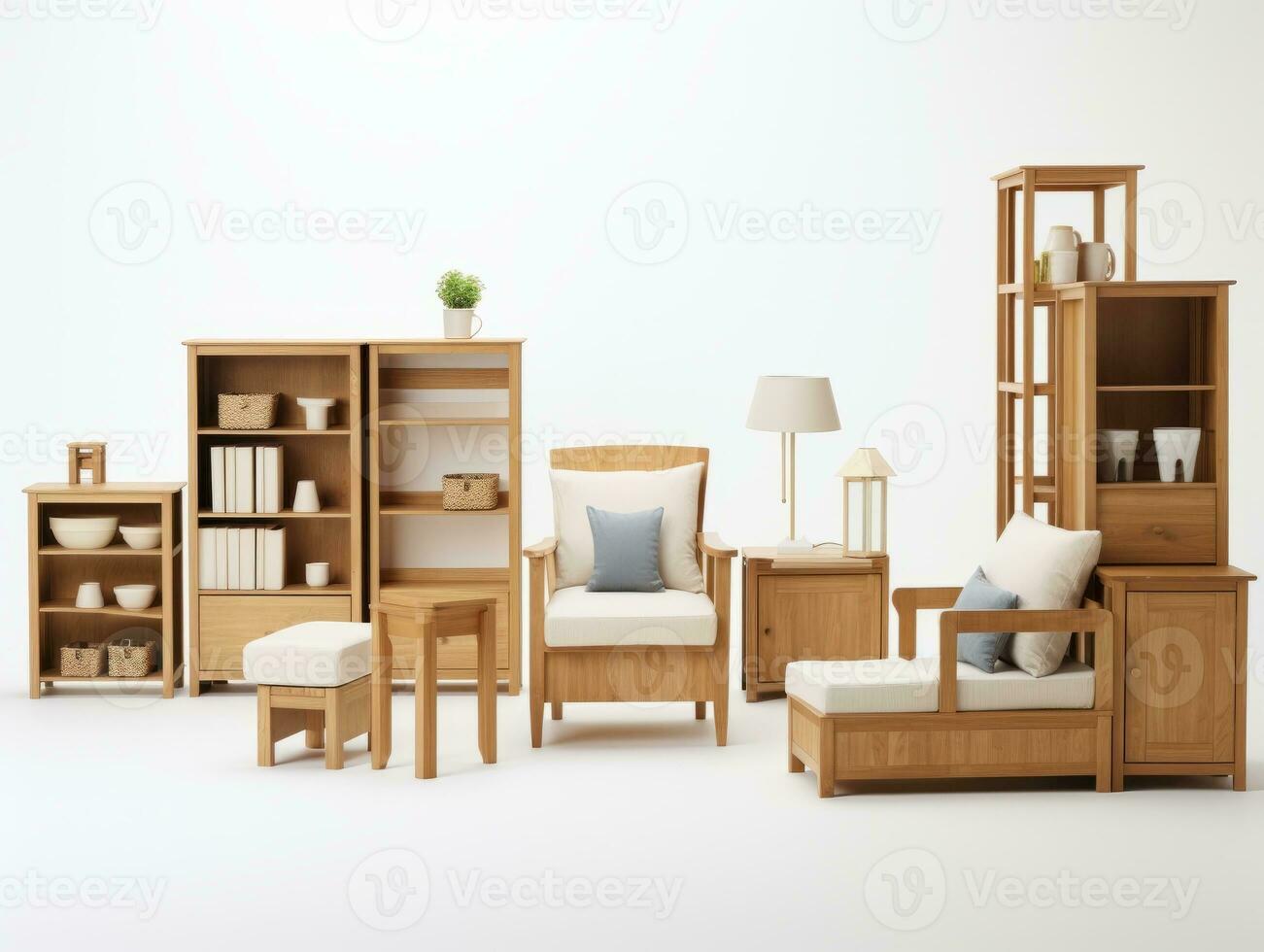 Furniture on white background AI Generative photo