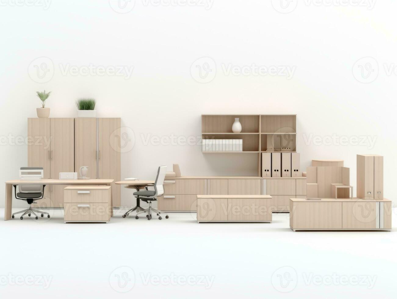 Furniture on white background AI Generative photo