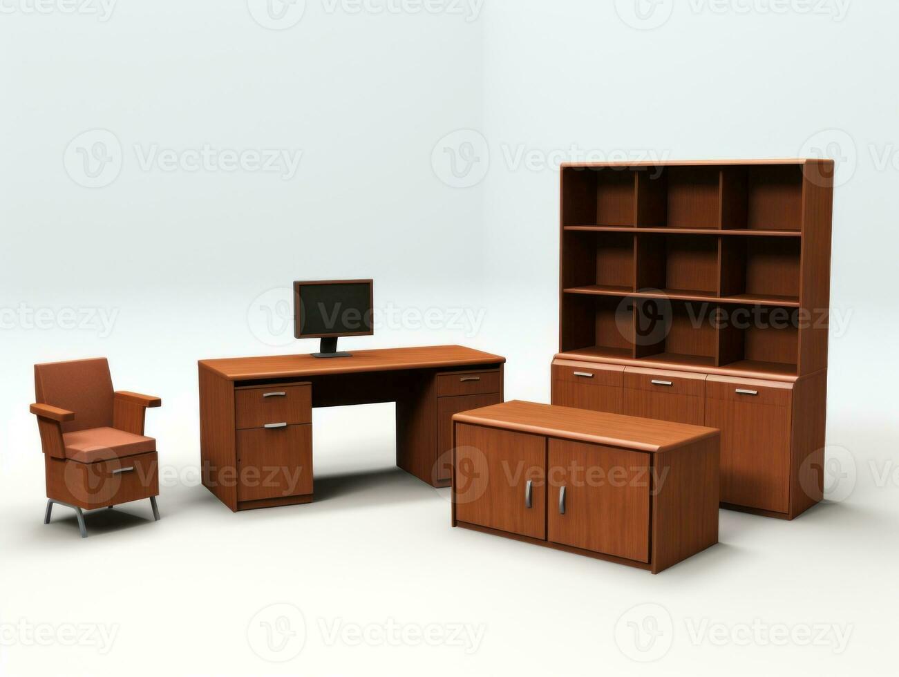 Furniture on white background AI Generative photo