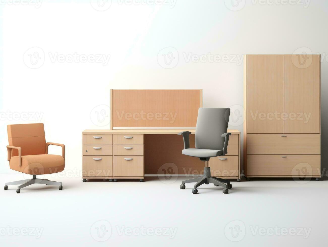 Furniture on white background AI Generative photo