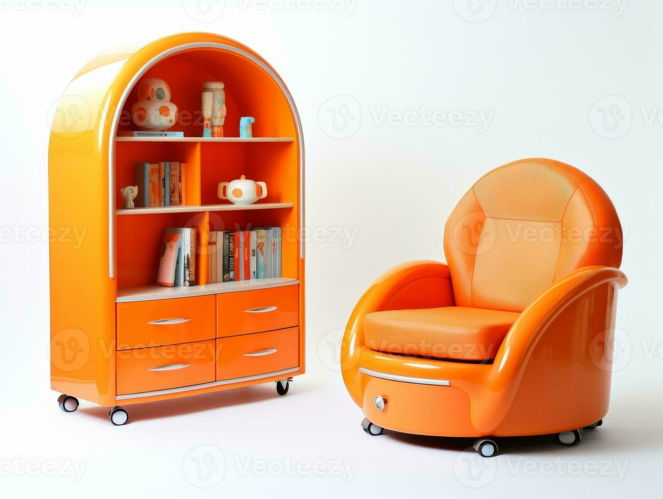 Furniture on white background AI Generative photo