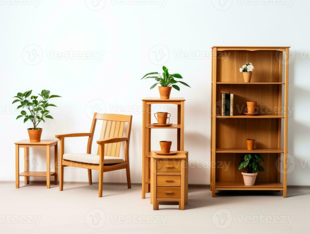 Furniture on white background AI Generative photo