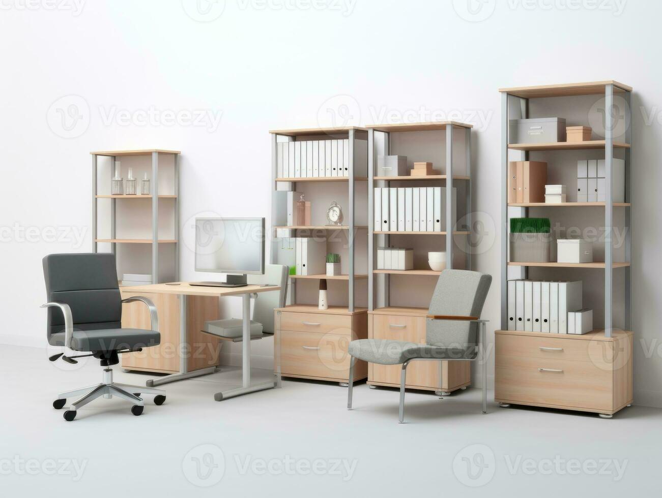 Furniture on white background AI Generative photo