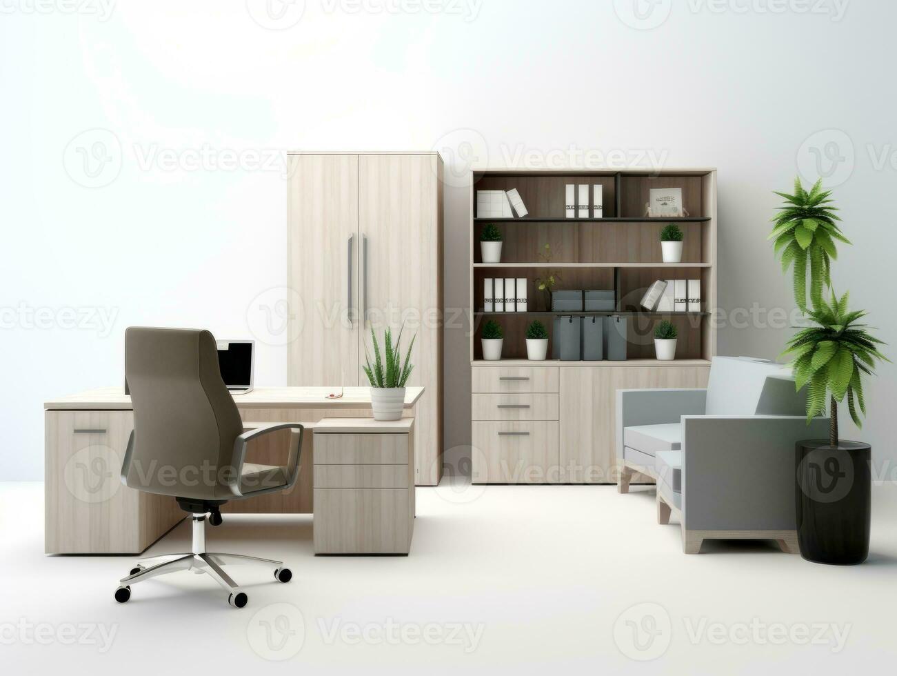 Furniture on white background AI Generative photo