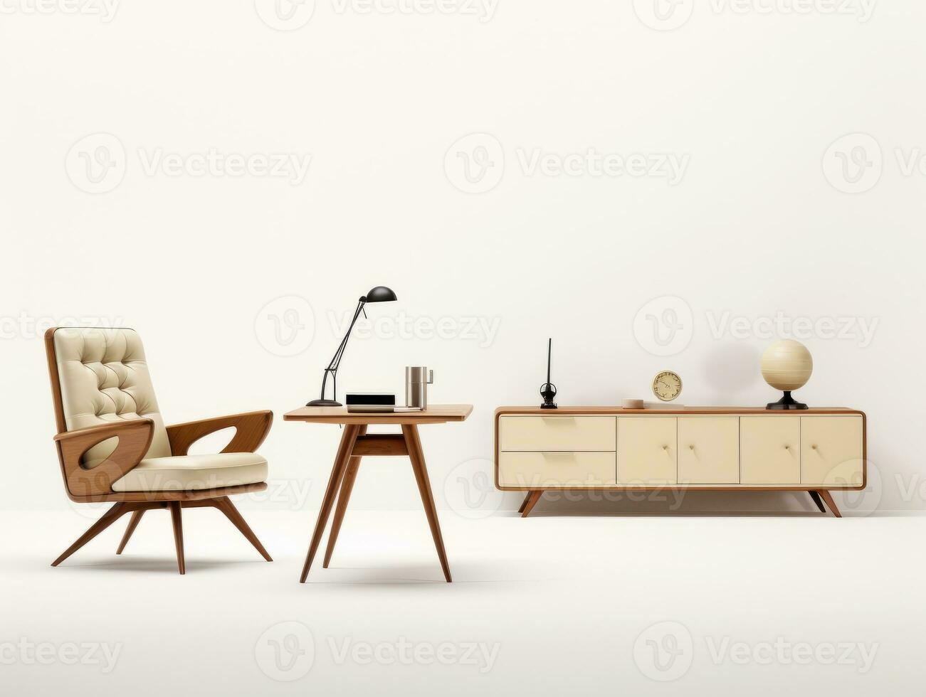 Furniture on white background AI Generative photo