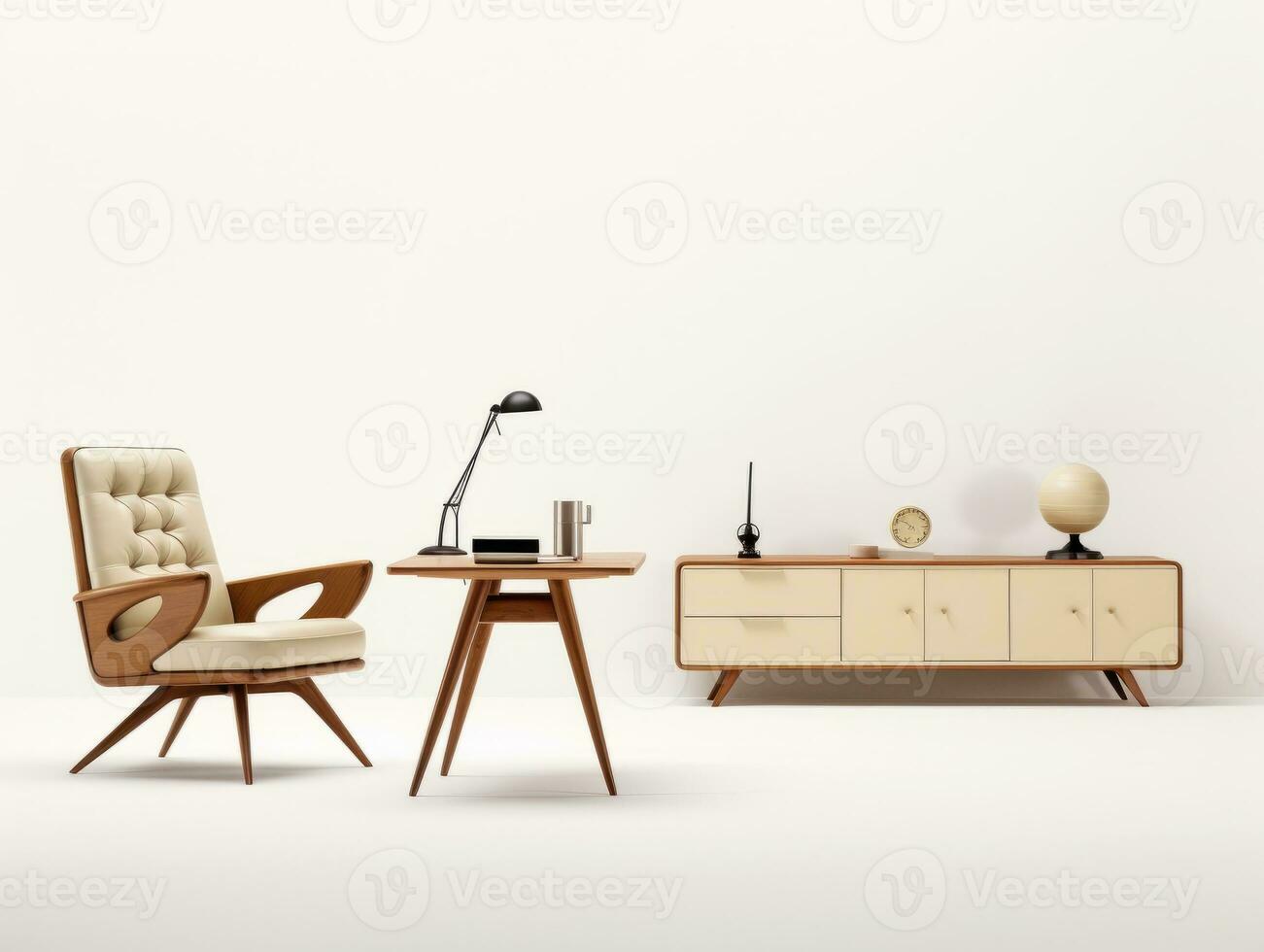 mueble en blanco antecedentes ai generativo foto