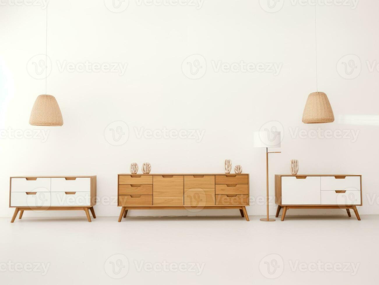 Furniture on white background AI Generative photo