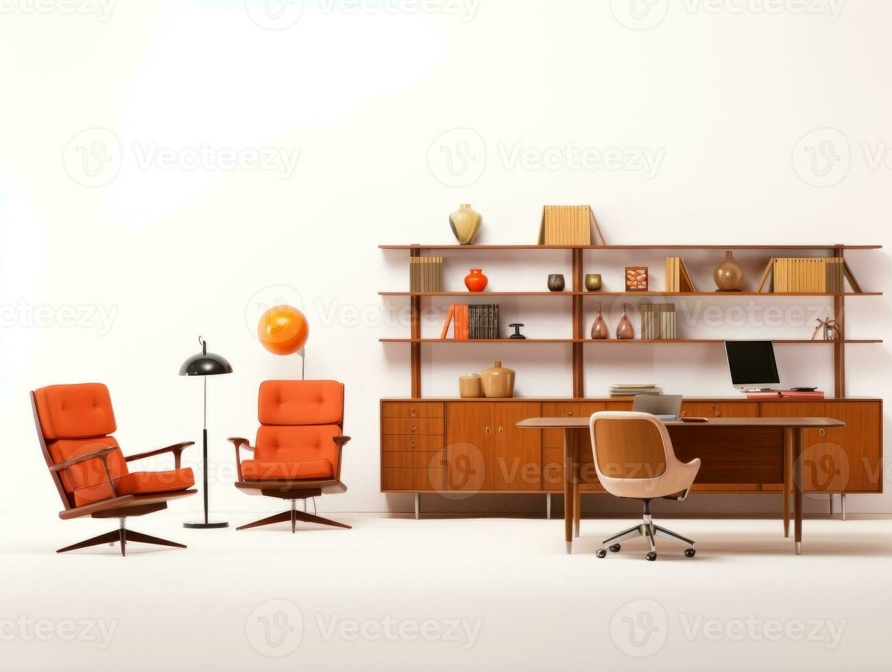 Furniture on white background AI Generative photo