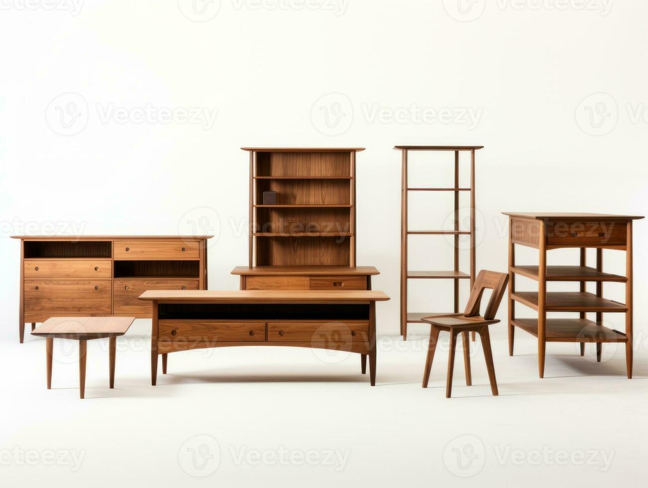 Furniture on white background AI Generative photo