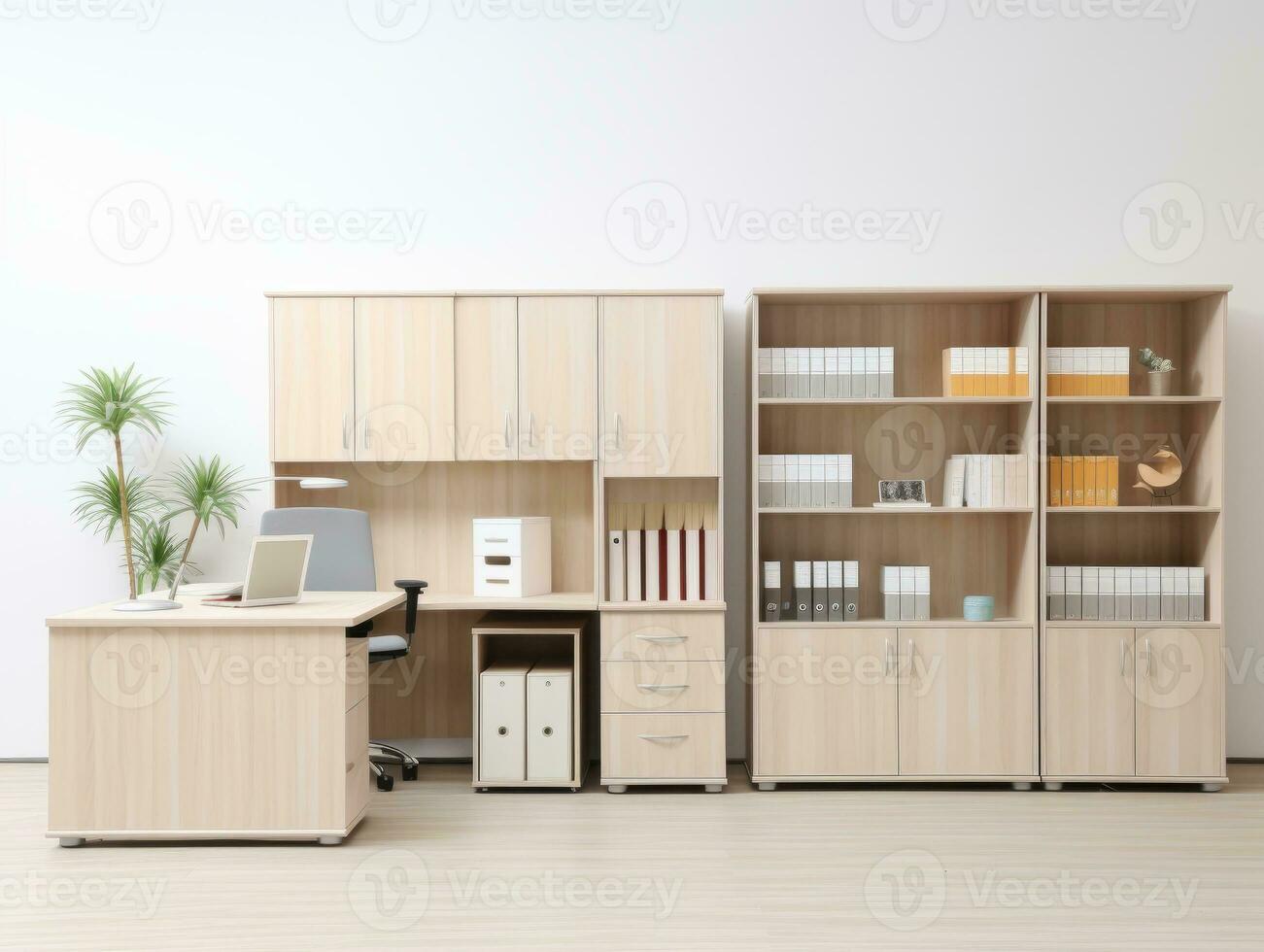 mueble en blanco antecedentes ai generativo foto