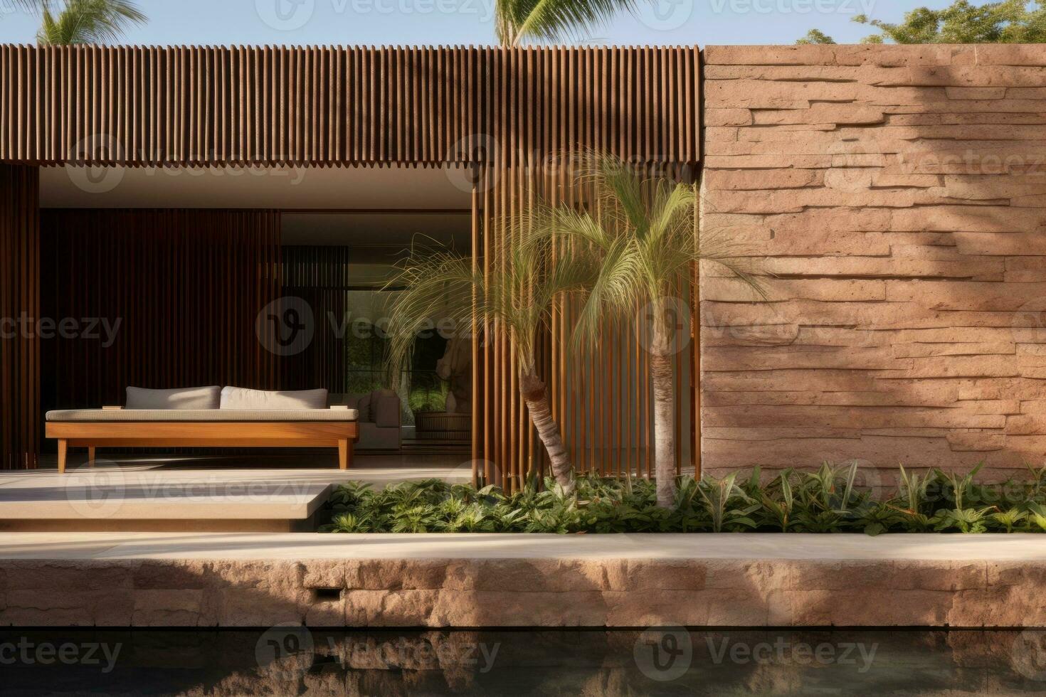 Texture of the wall adds depth and character to the structure AI Generative photo