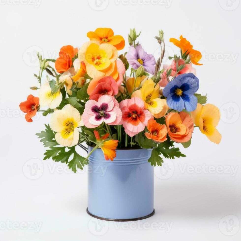flores en maceta en blanco antecedentes ai generativo foto