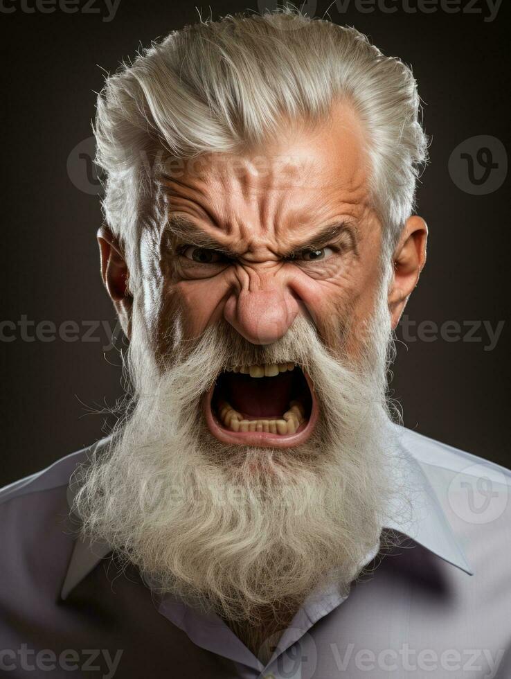 Man of European appearance who appears to be furious AI Generative photo