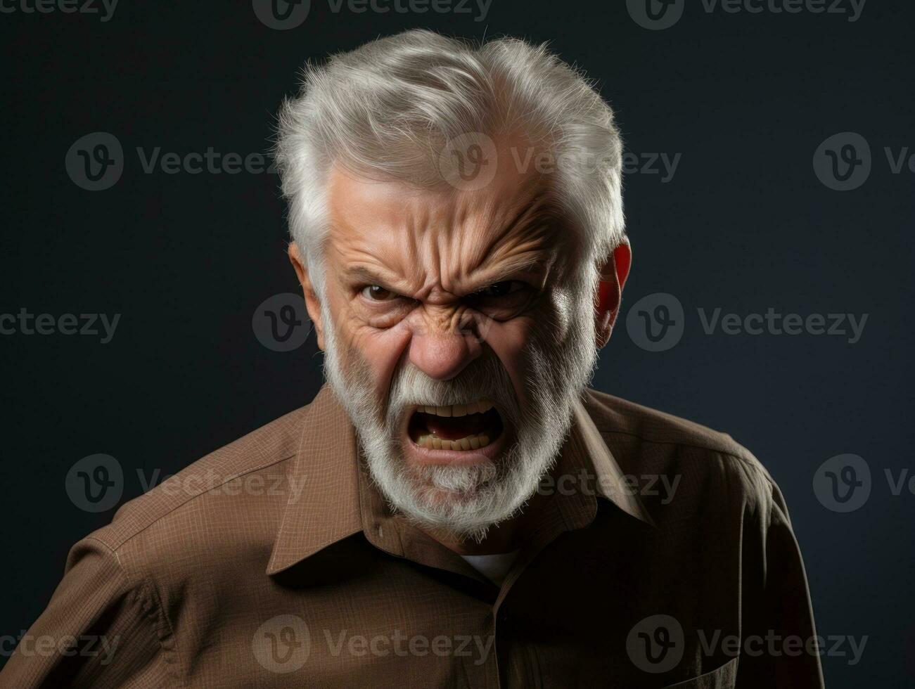Man of European appearance who appears to be furious AI Generative photo