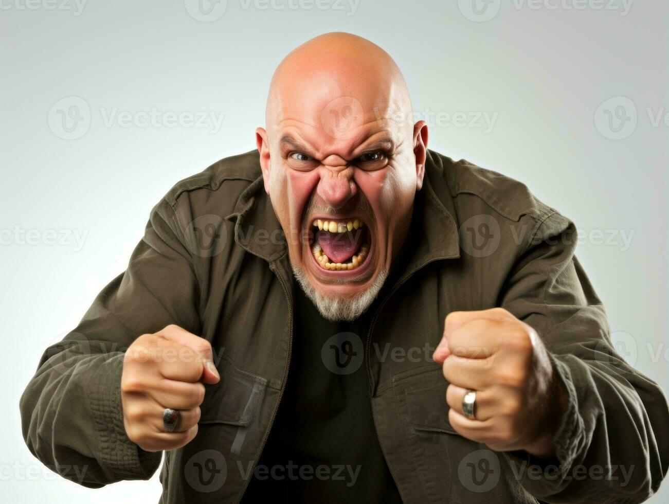 Man of European appearance who appears to be furious AI Generative photo