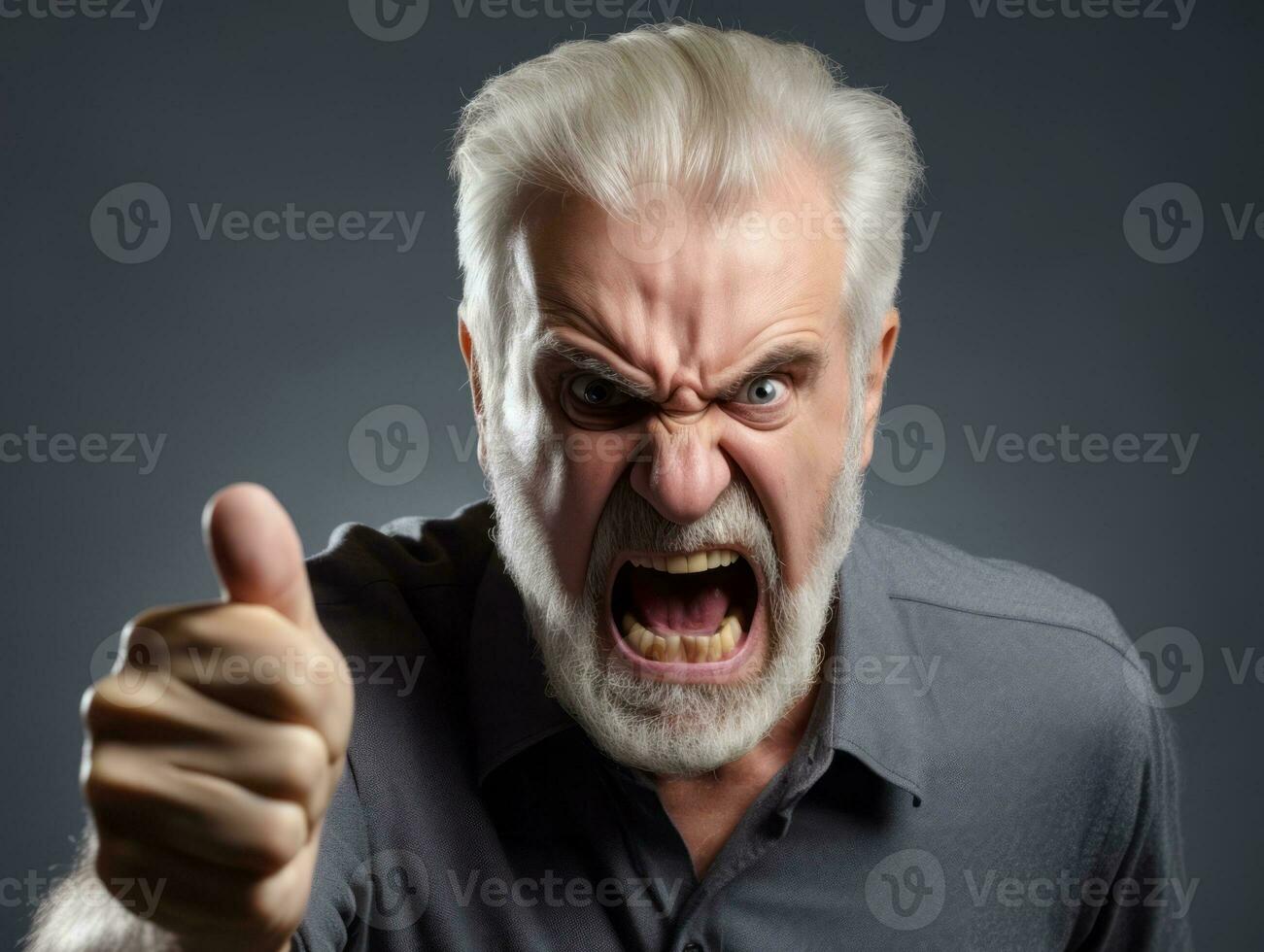Man of European appearance who appears to be furious AI Generative photo