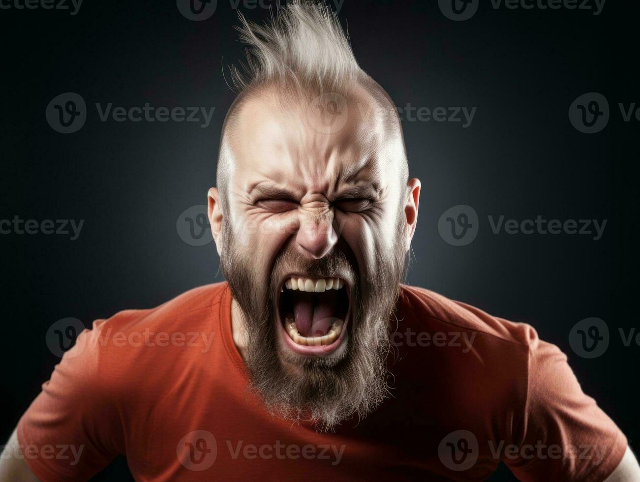 Man of European appearance who appears to be furious AI Generative photo