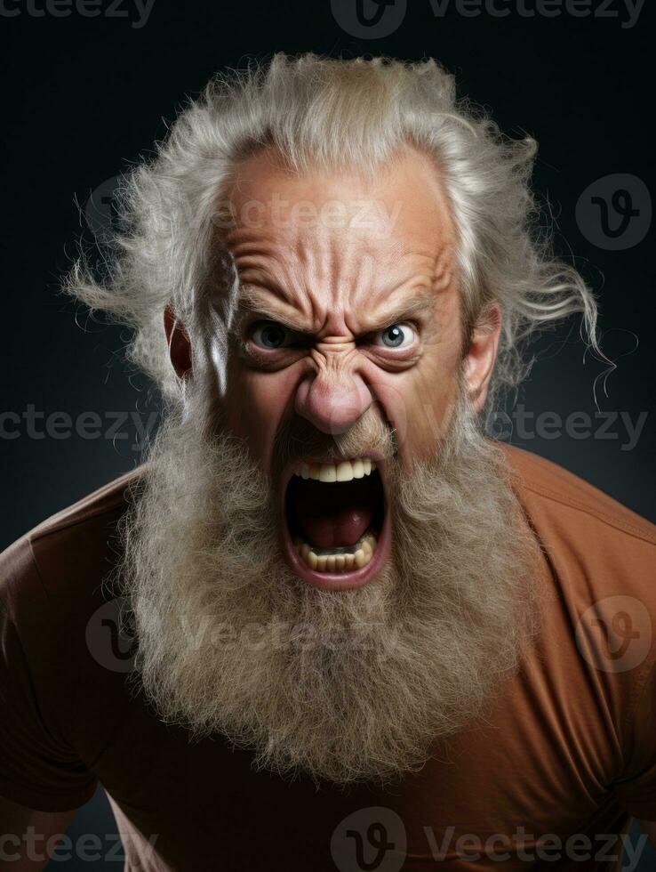 Man of European appearance who appears to be furious AI Generative photo