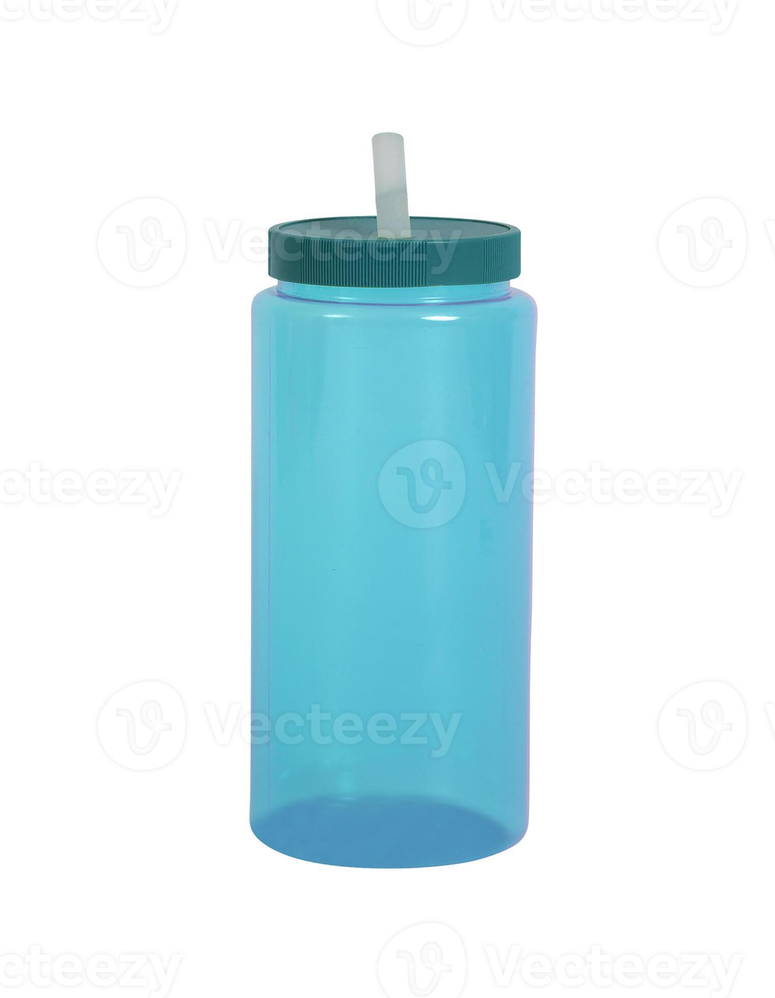 used blue plastic flask on white background 32393030 Stock Photo at