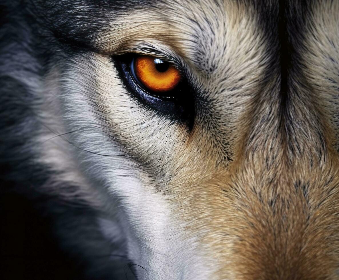 beautiful eyes of a wild wolf. Generative AI 32399471 Stock Photo at ...