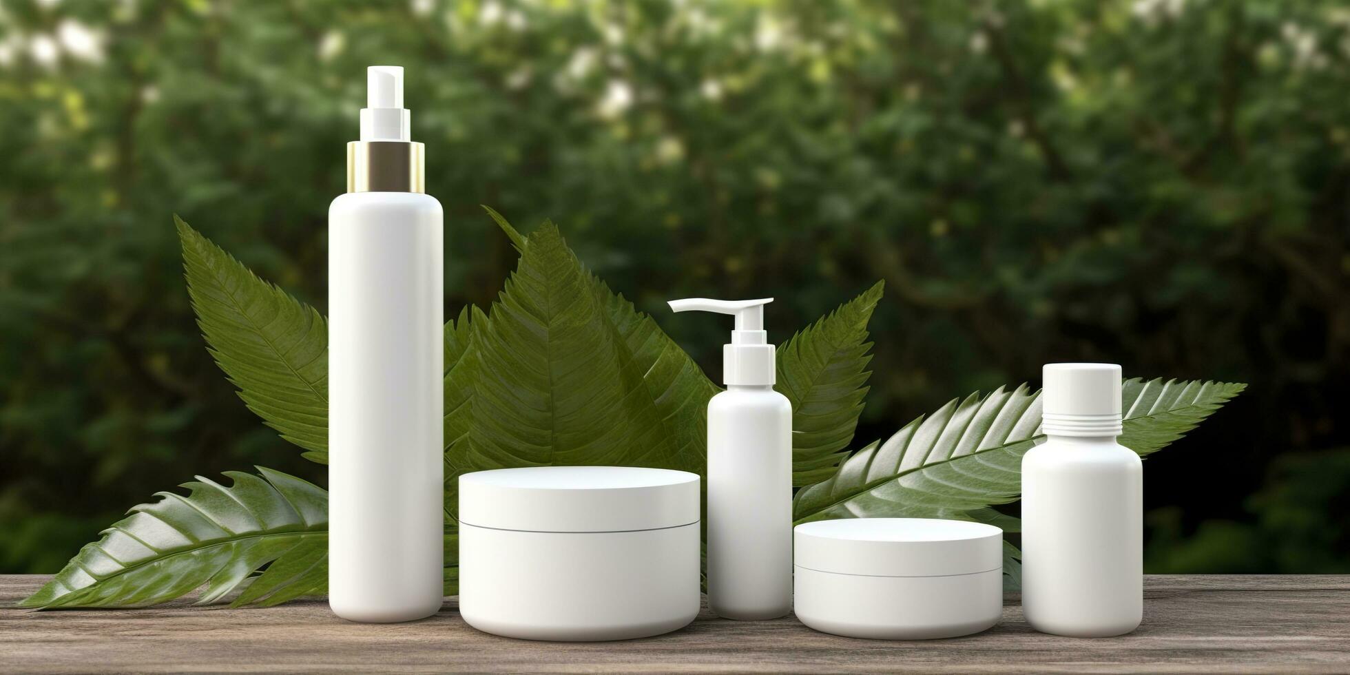 A mock up white cosmetic container. Generative AI photo