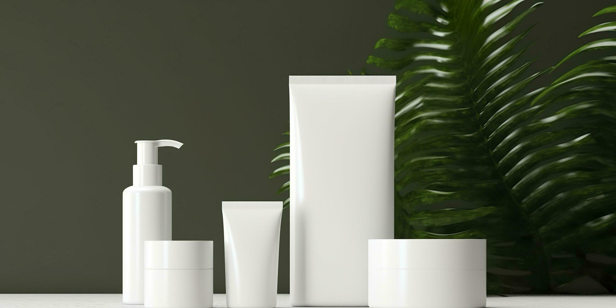 A mock up white cosmetic container. Generative AI photo