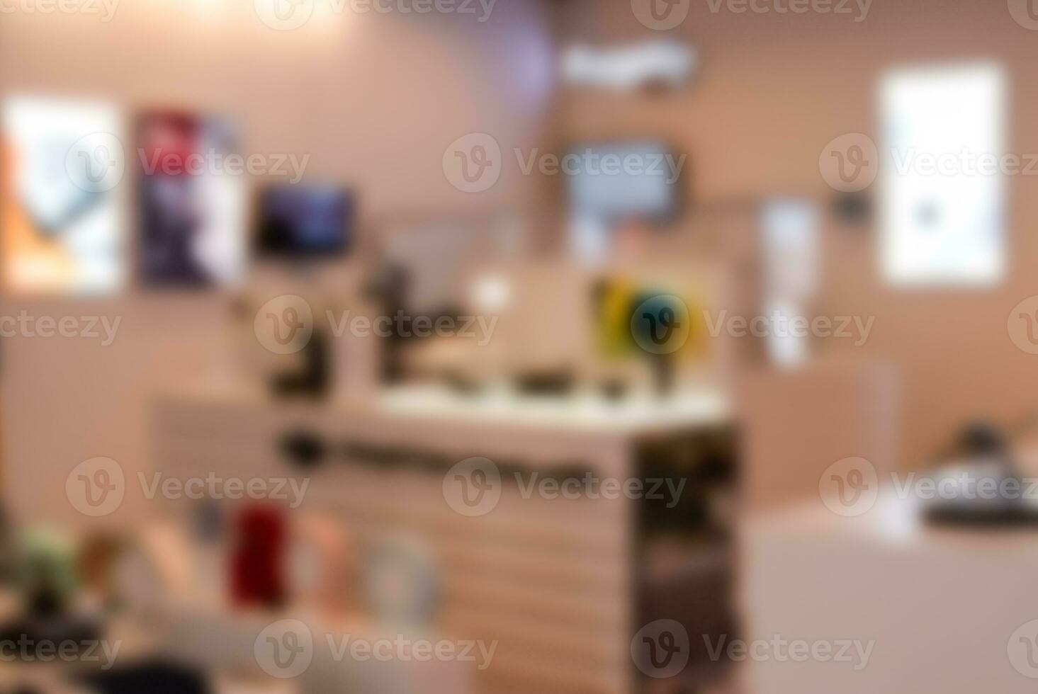 Abstract blur the electronic zone in the department store and nobody, business background photo