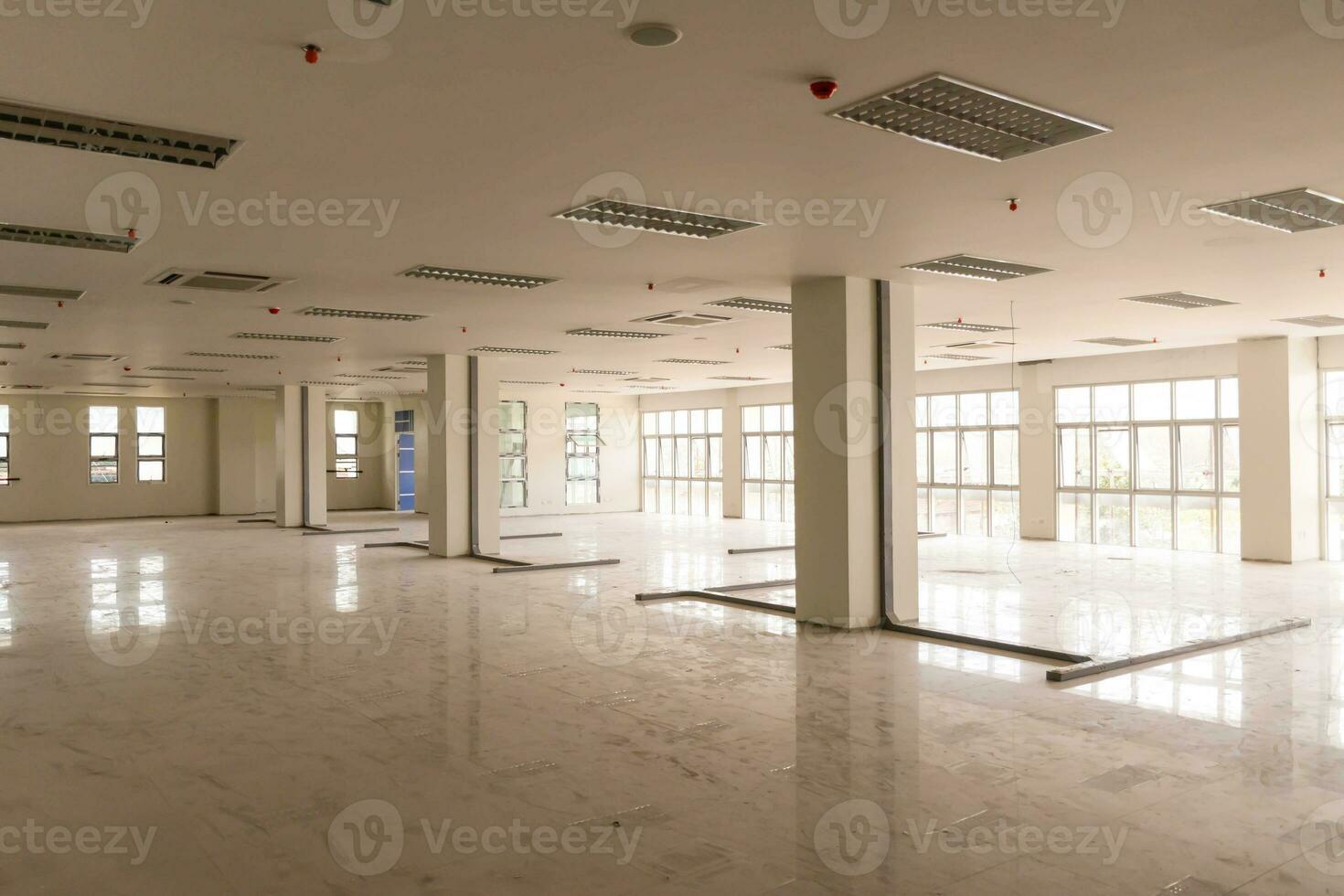 Residential space nobody. The space inside the building is empty. Empty room space And open air, which is under construction. Office room space. photo