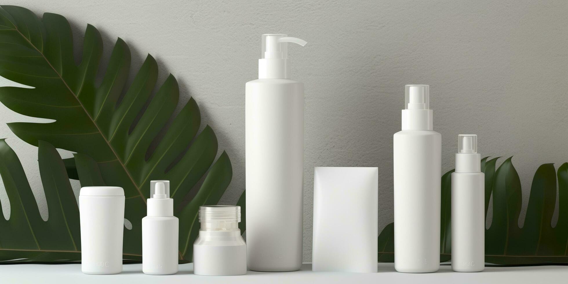 A mock up white cosmetic container. Generative AI photo