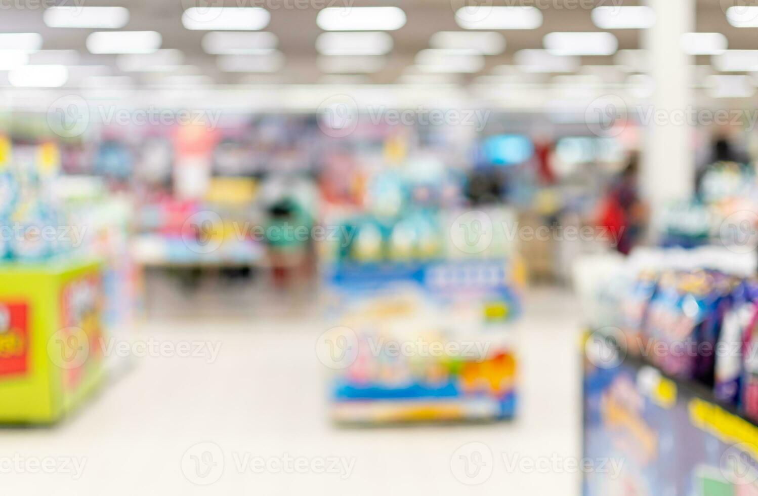 abstract background blur has shelf or rack inside department store, retail, shop, supermarket, defocused light is colourful bright bokeh indoor for concept promotion design product lifestyle business photo