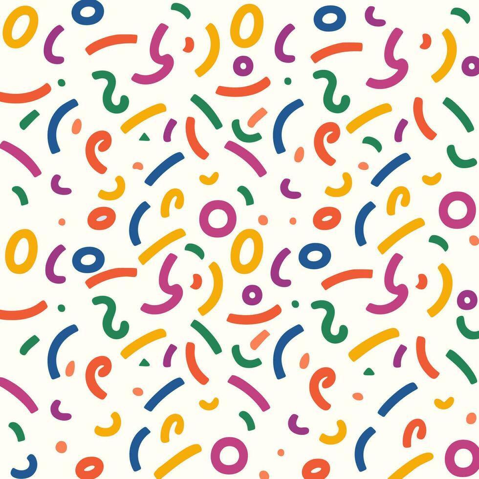 Abstract Colorful Shapes Seamless Pattern.A vibrant and modern seamless pattern with abstract, colorful shapes on a white background. vector