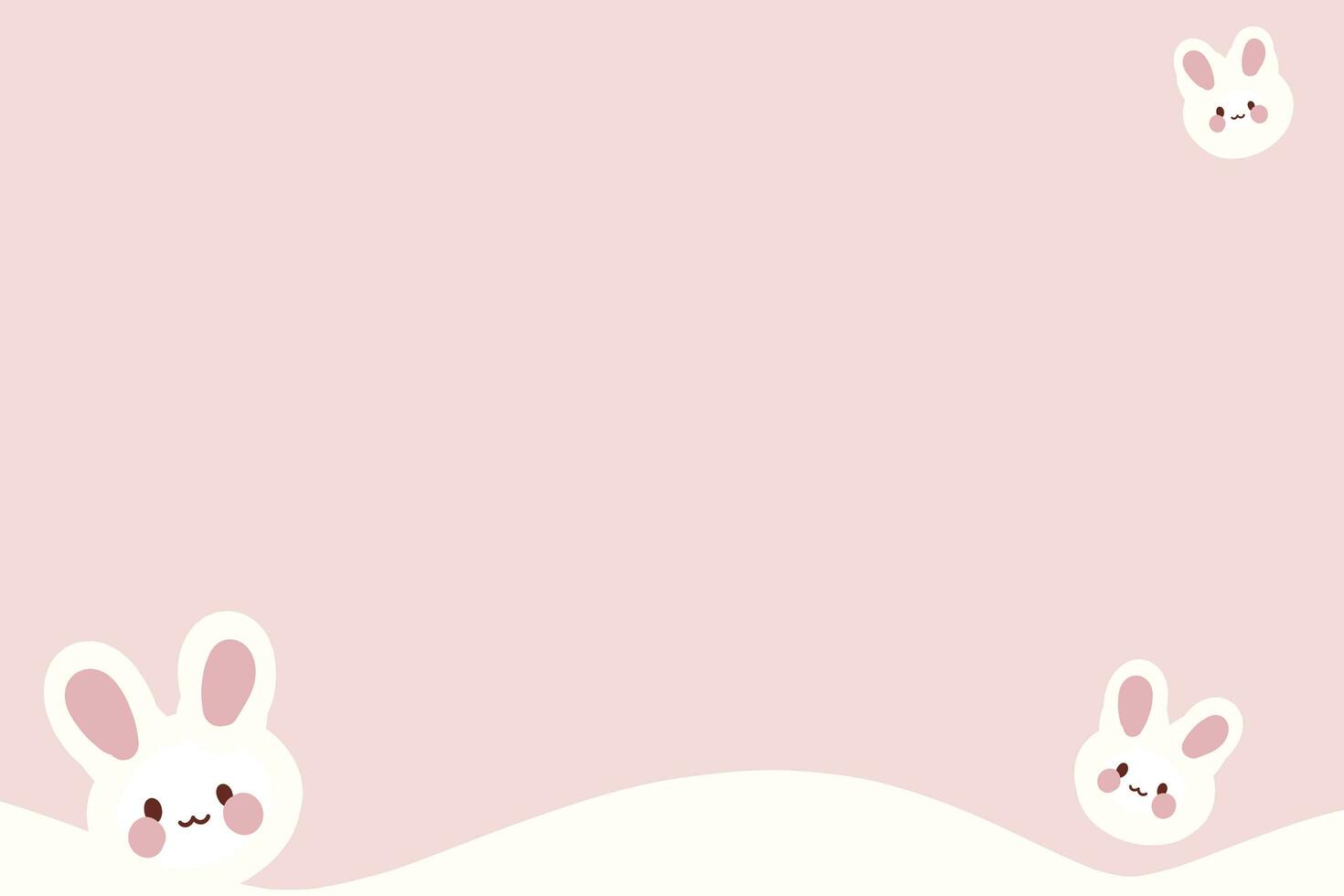 Cute bunnies on pink background photo
