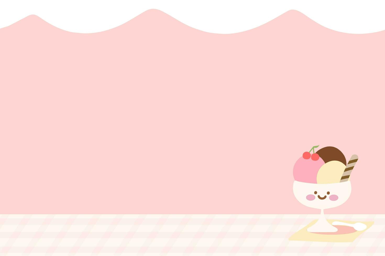 Cute ice cream on pink background photo