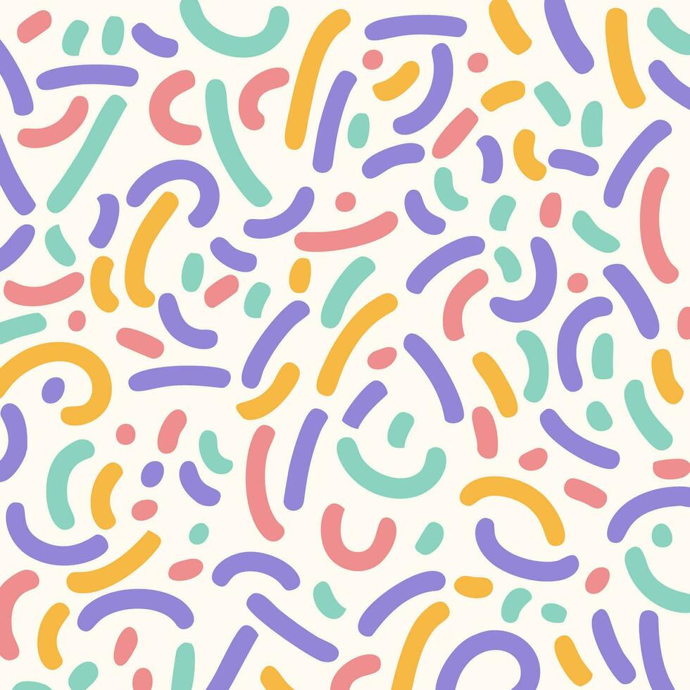 Pastel Fun Line Seamless Pattern. A fun and playful seamless pattern with pastel colored lines on a white background. vector